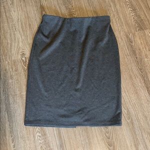 Grey Comfortable Wash and Wear Pencil Skirt
